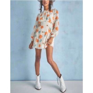 Free People orange floral mini dress
